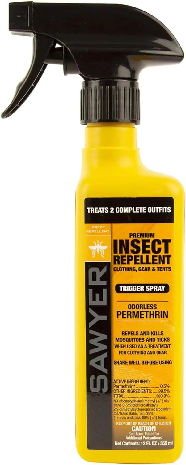 Sawyer Products SP657 Premium Permethrin Insect Repellent for Clothing, Gear & Tents, Trigger Spray, 24-Ounce