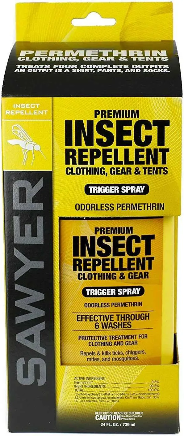 Sawyer Products SP657 Premium Permethrin Insect Repellent for Clothing, Gear & Tents, Trigger Spray, 24-Ounce