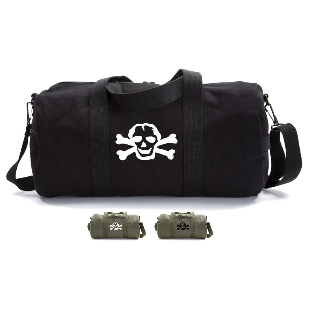 Scribble Skull Heavyweight Canvas Duffel Bag