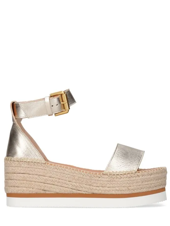 See By Chloé   80mm Glyn leather espadrille wedges 