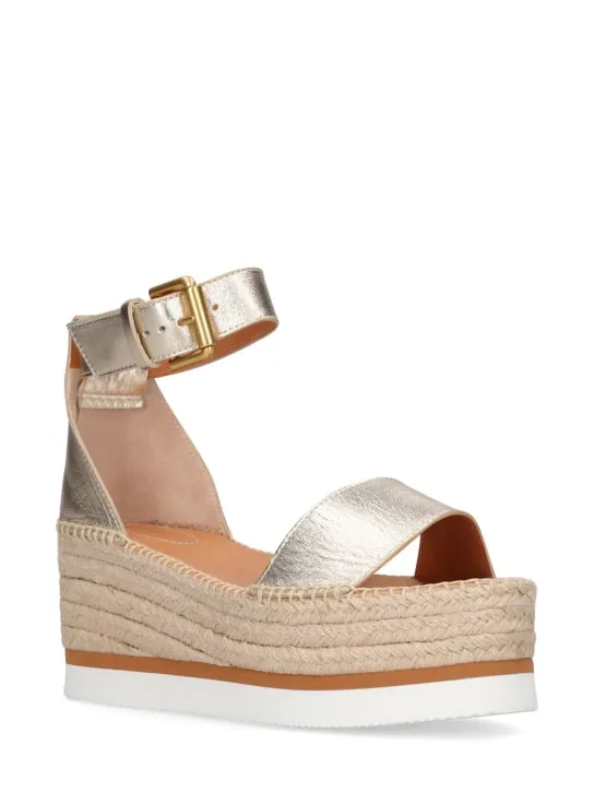 See By Chloé   80mm Glyn leather espadrille wedges 