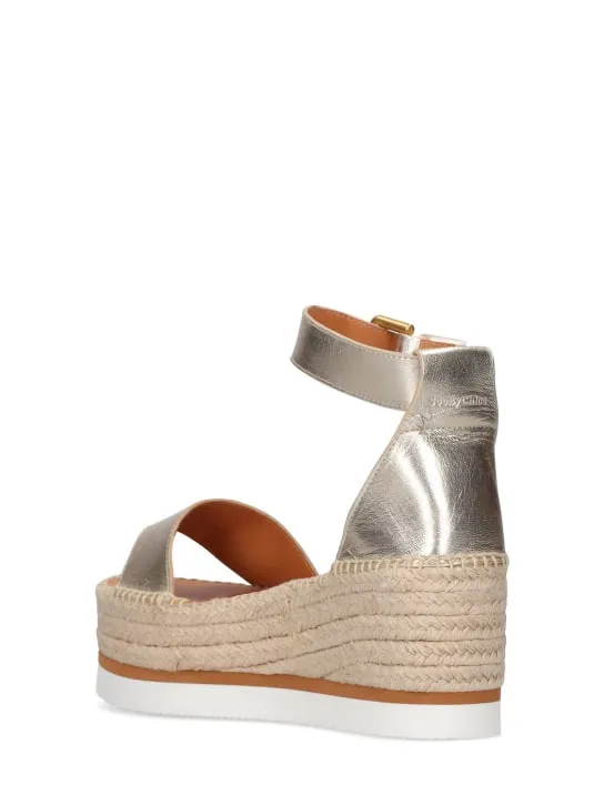 See By Chloé   80mm Glyn leather espadrille wedges 