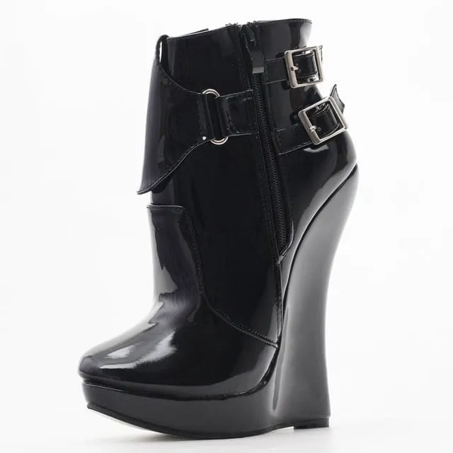 Sexy Fetish Wedge Women 7-Inch Extreme High Heel Boots