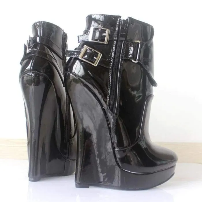 Sexy Fetish Wedge Women 7-Inch Extreme High Heel Boots