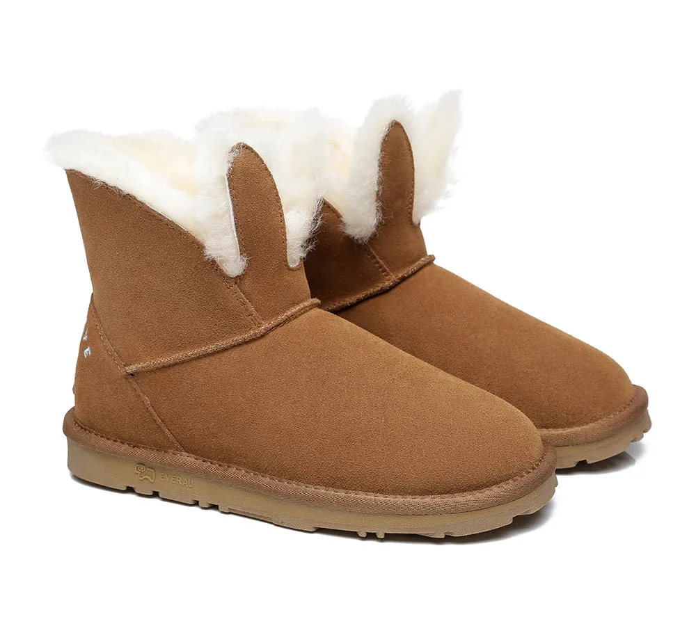 Sheepskin Bunny Boots Women Lopunny