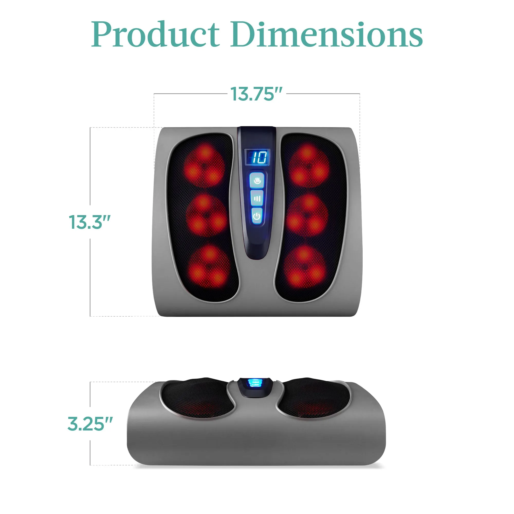 Shiatsu Foot Massager Platform w/ 6 Rollers, Heat Function