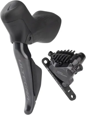 Shimano Ultegra ST-R8170E Di2 Shift/Brake Lever with BR-R8170 Hydraulic Disc Brake Caliper - Right/Rear, 12-Speed, Flat Mount, Black