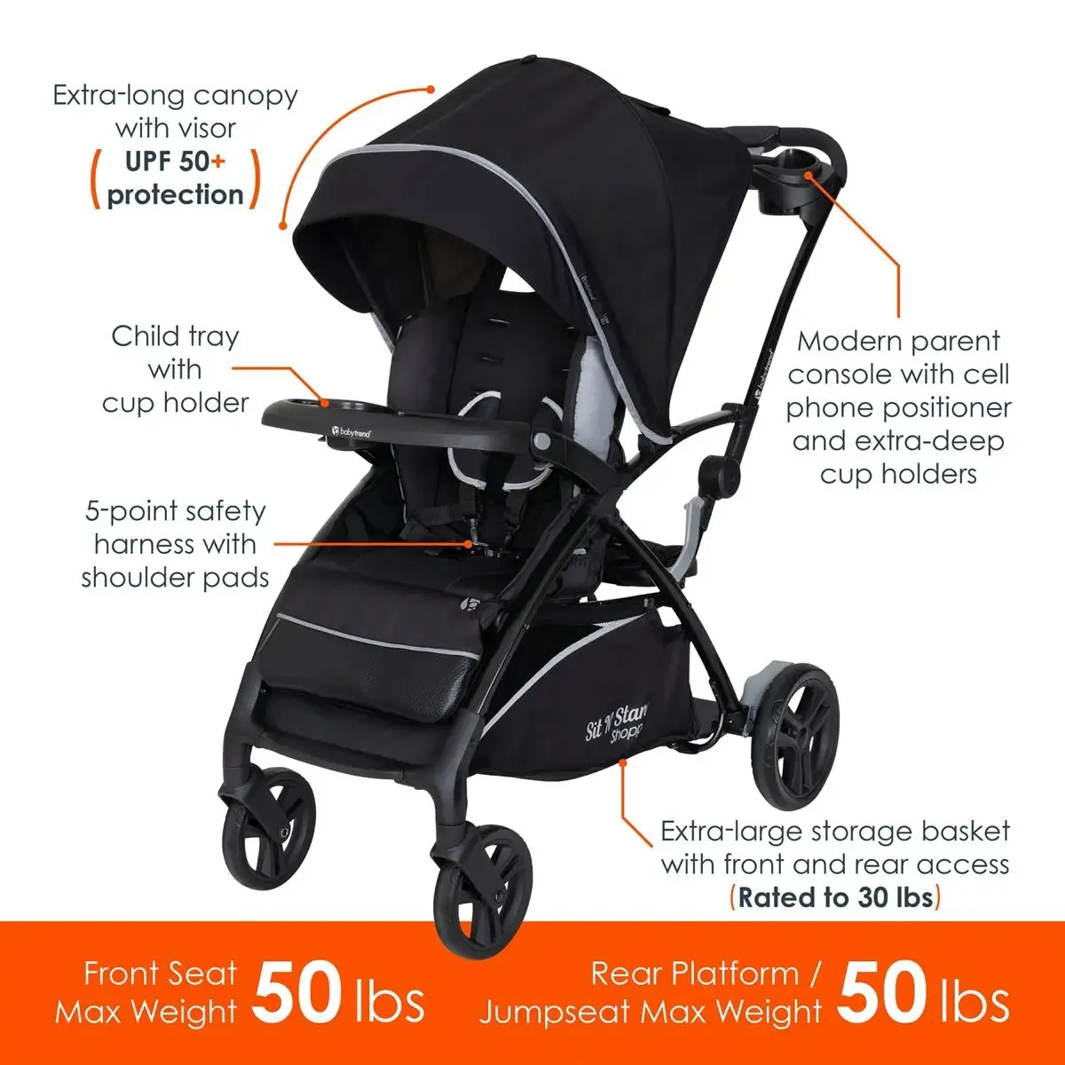 Sit N Stand® 5-in-1 Shopper Stroller