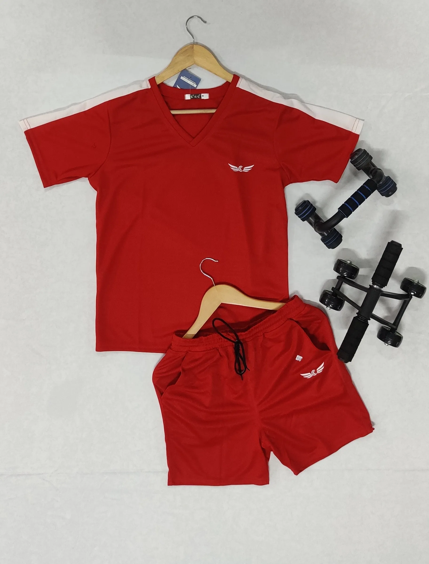 Solid Men Red Coord-Set 1