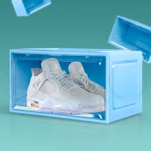 Stacked Sneaker Display Case Shoe Storage Blue