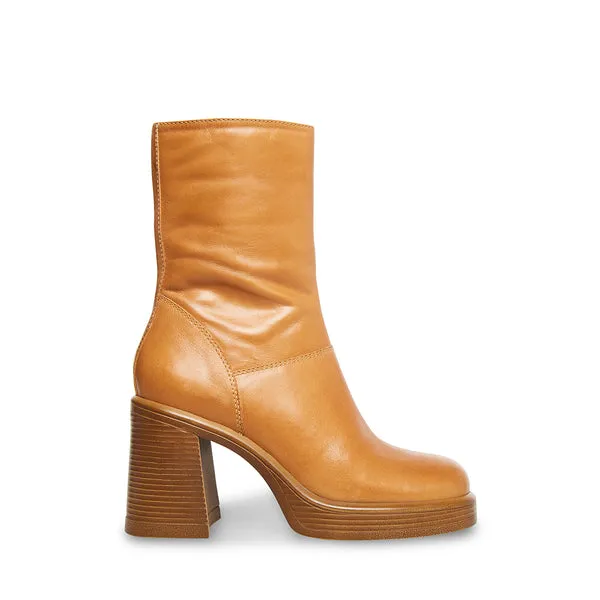 Steve Madden - Fantsie - 90s Revival Square Toe Chunky Heel Boots - Tan