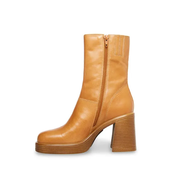 Steve Madden - Fantsie - 90s Revival Square Toe Chunky Heel Boots - Tan