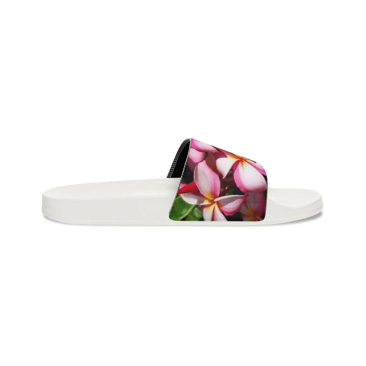 Striped Plumeria Women's Slide Sandals