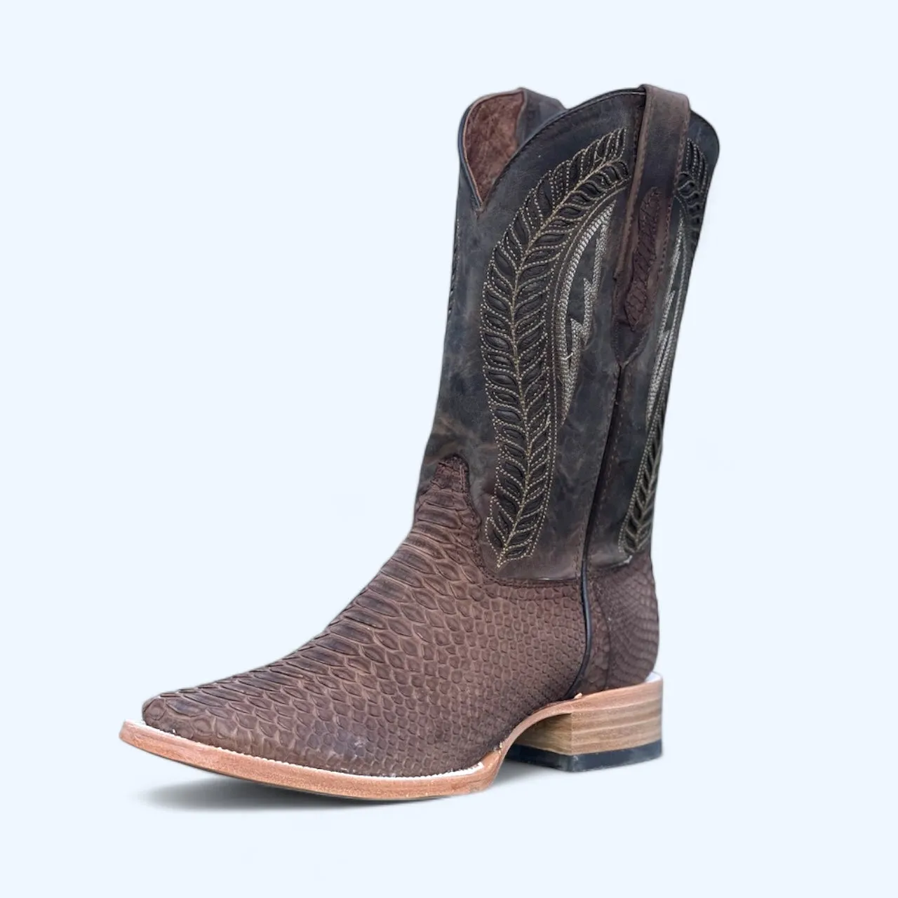 TBC Bootmakers Tradition Antique Saddle Brown Original Python Boot