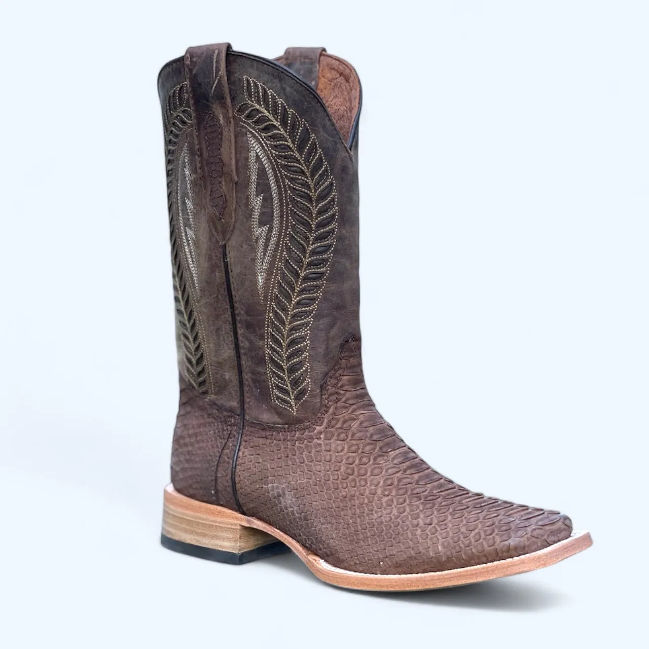 TBC Bootmakers Tradition Antique Saddle Brown Original Python Boot