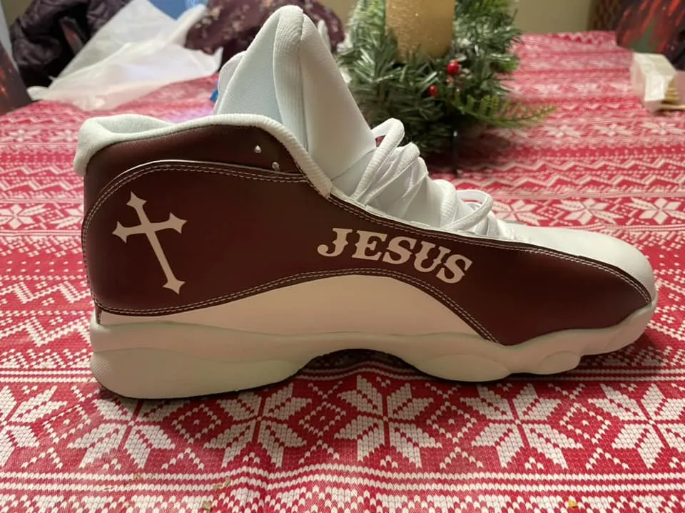 Teesdily | Customized Butterfly Jesus Cross Basketball Shoes, Walk By Faith Running Shoes, Christian Unisex Shoes With Thick Sole