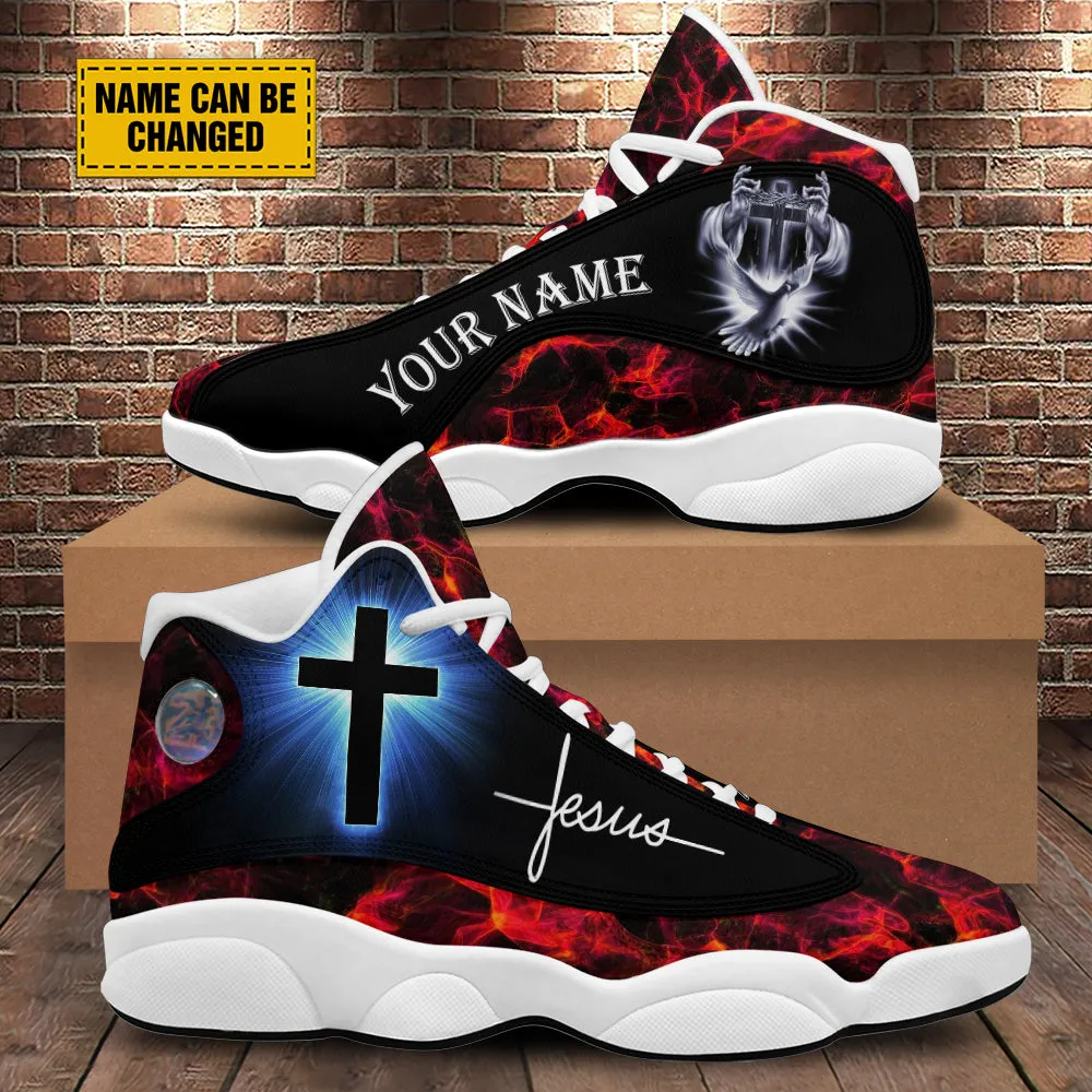 Teesdily | Customized Jesus Cross Basketball Shoes, Christian Running Shoes, Unisex Shoes With Thick Sole, Jesus Lover Gift