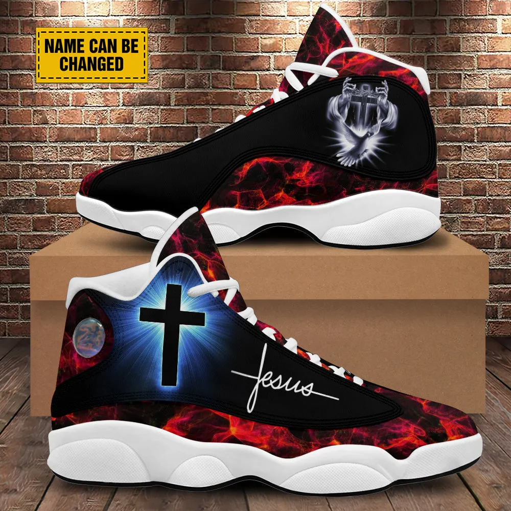 Teesdily | Customized Jesus Cross Basketball Shoes, Christian Running Shoes, Unisex Shoes With Thick Sole, Jesus Lover Gift