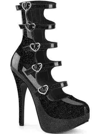 TEEZE-23 [Black Glitter Patent] | PLATFORM HEELS [PREORDER]