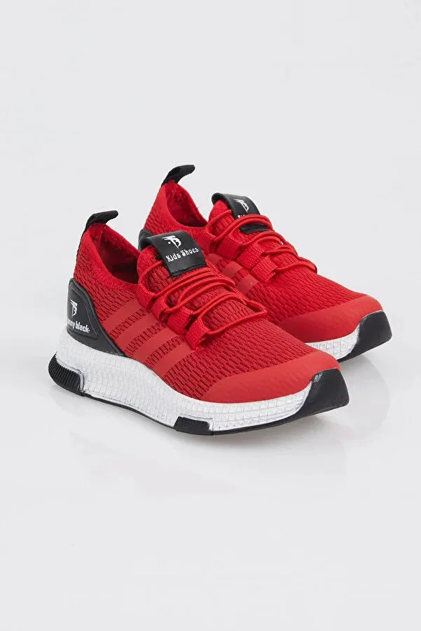 Tonny Black Boy's Red Sports Shoes