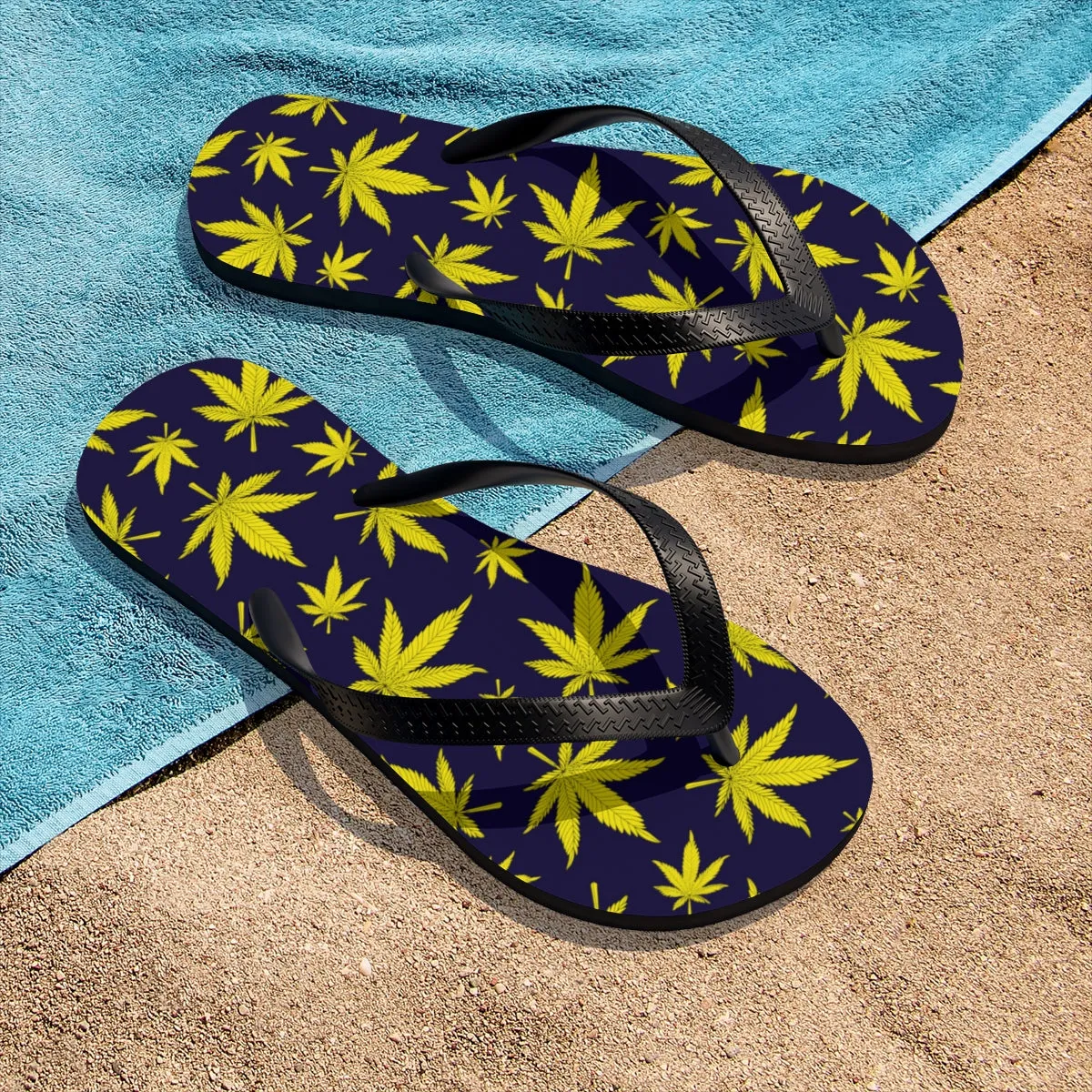 Unisex Flip-Flops cannabis flowers