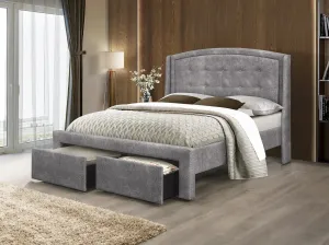 UrbanSleek 2-Drawer Buttoned Platform Bed