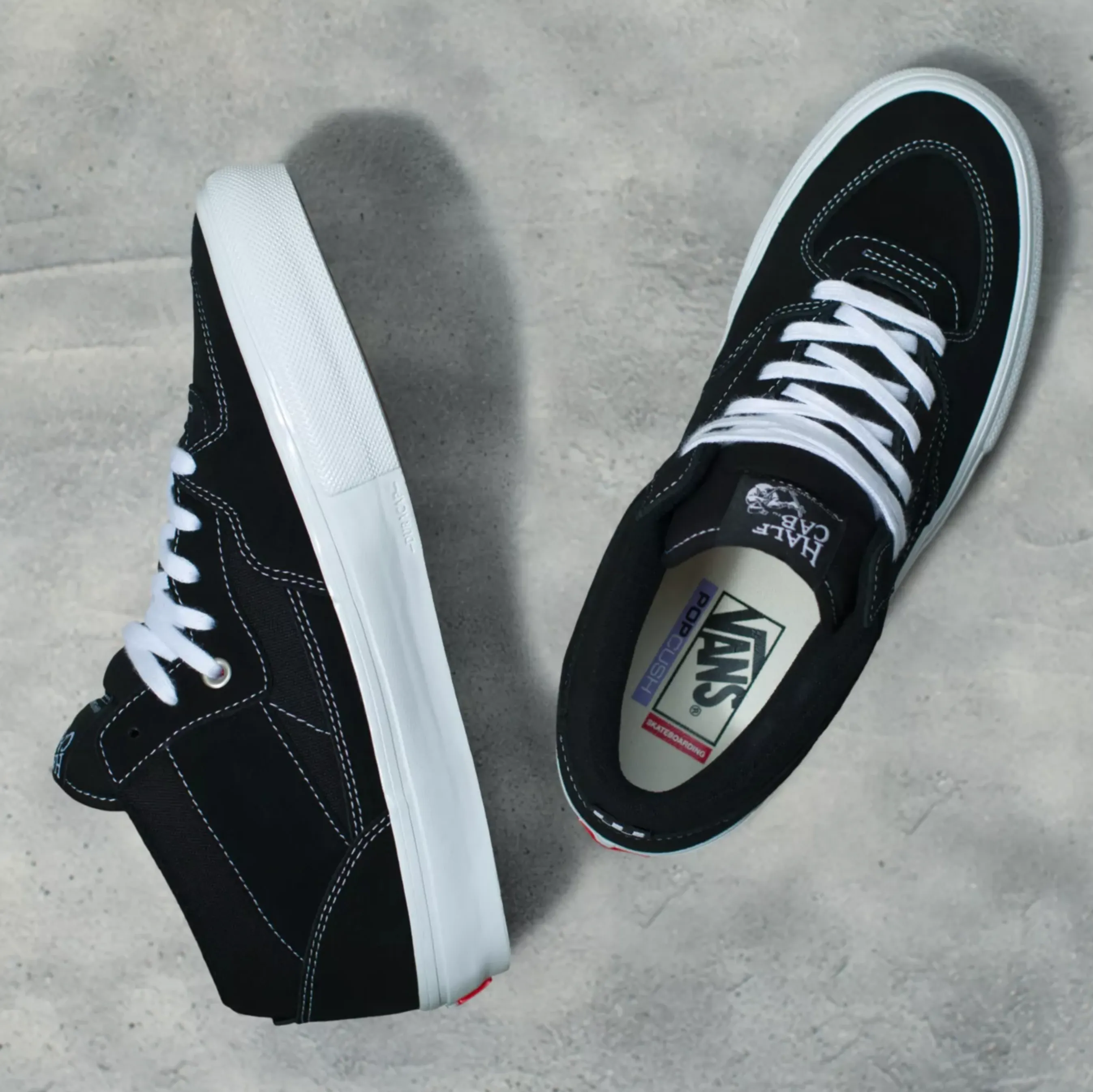 Vans Skate Half Cab Shoes - Black/White