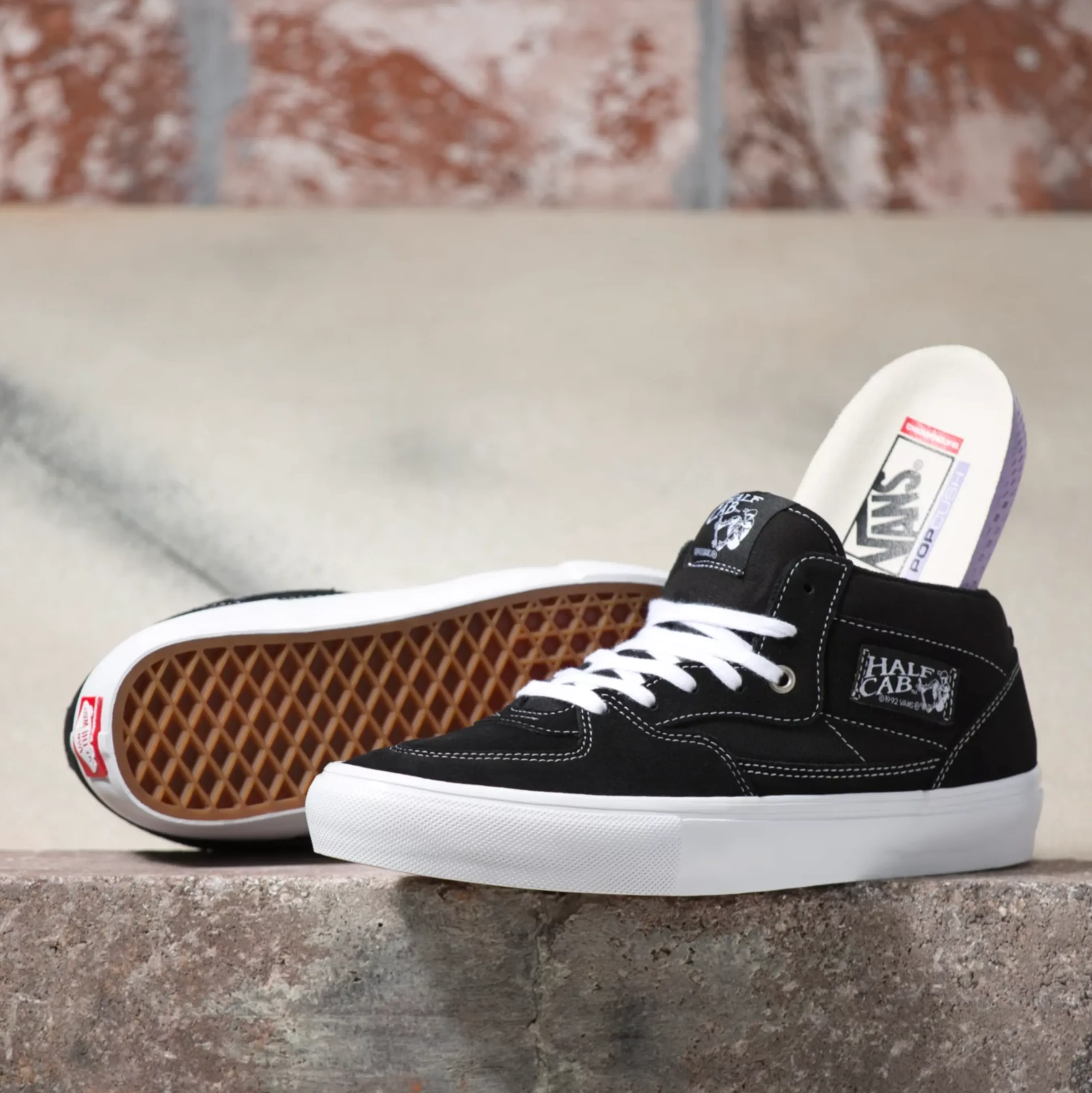 Vans Skate Half Cab Shoes - Black/White