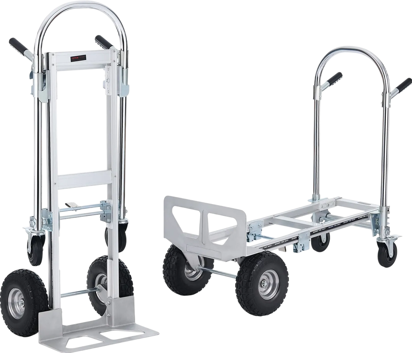 Vevor Aluminum Folding Hand Truck 2-in-1 Design Dolly Cart 1000 Lbs Capacity New