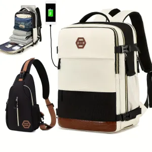 Waterproof Laptop Backpack with Shoe Compartment for Travel and Business