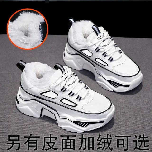 Women Sneakers White Black Designer Shoes Woman Autumn Winter Chunky Sneakers Fashion Light Dad Shoes Ladies Platform Footwear