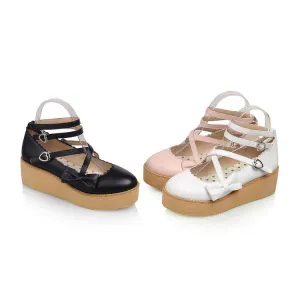 Women's Bowtie Platform Wedges Shoes