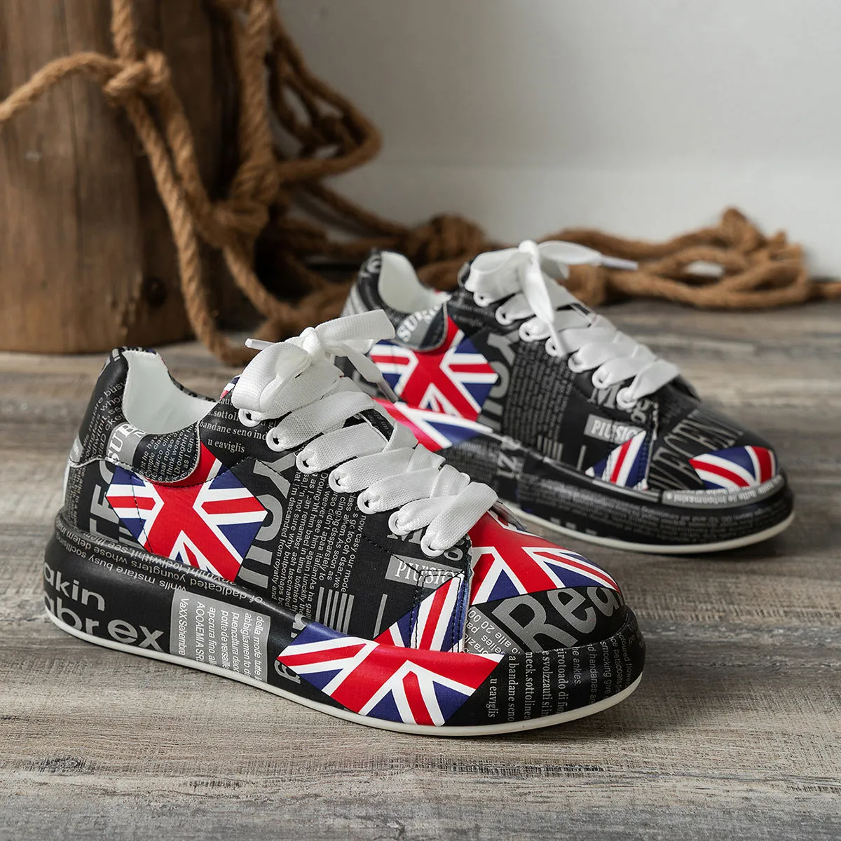 Women's Fashion Casual Platform Painted Sneakers