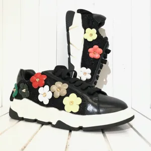 Women's Kiss Kiss  | Flower Power Bella Grace Shoe | Black