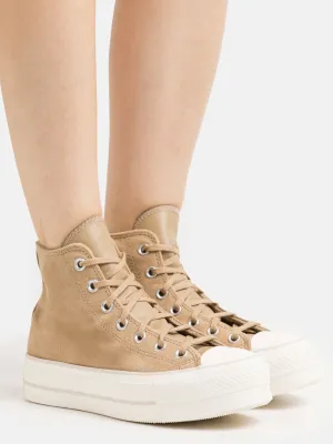 Women's Suede Platform Sneakers,Camel