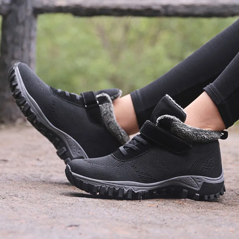 Women's villi suede thermal non-slip fashion platform sneakers