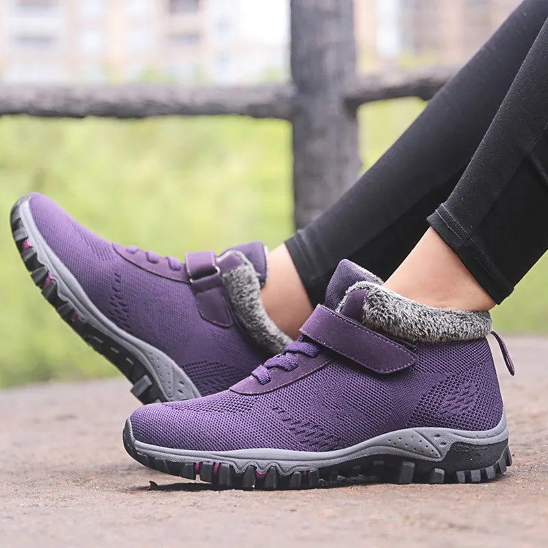 Women's villi suede thermal non-slip fashion platform sneakers