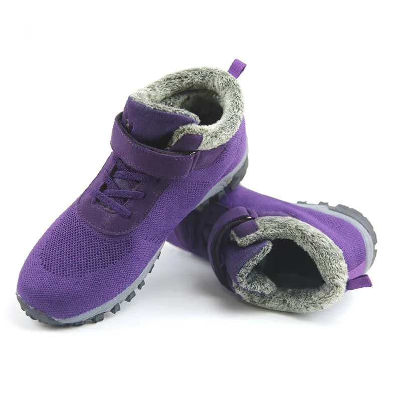 Women's villi suede thermal non-slip fashion platform sneakers