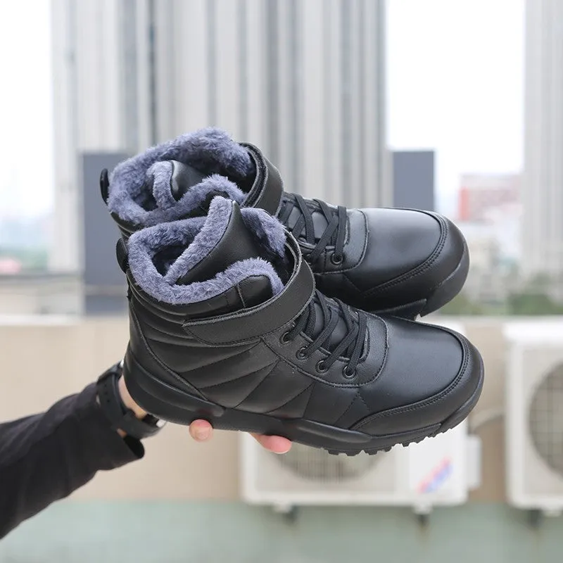 Women's winter thermal velvet pretty cute trendsetter high top anti-skid leisure boots