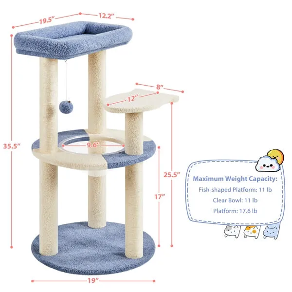 Yaheetech 35.5″ Tall Ocean Cat Tree