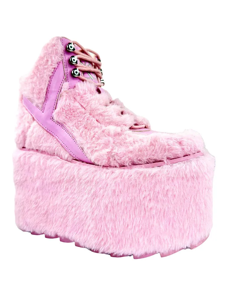 YRU Qozmo Pink Fur Platforms